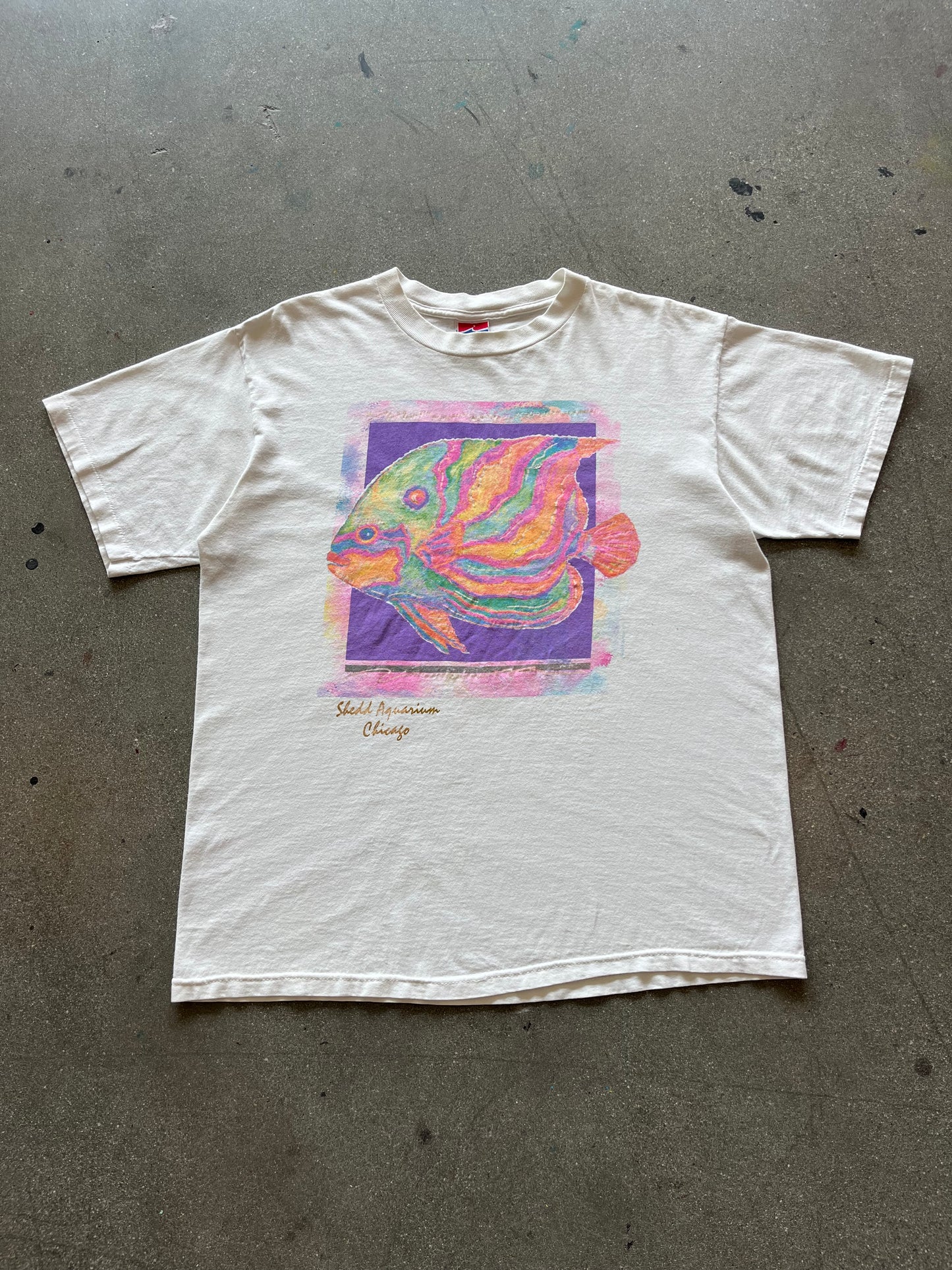 90’S “SHEDD AQUARIUM” FISH TEE - BOXY L