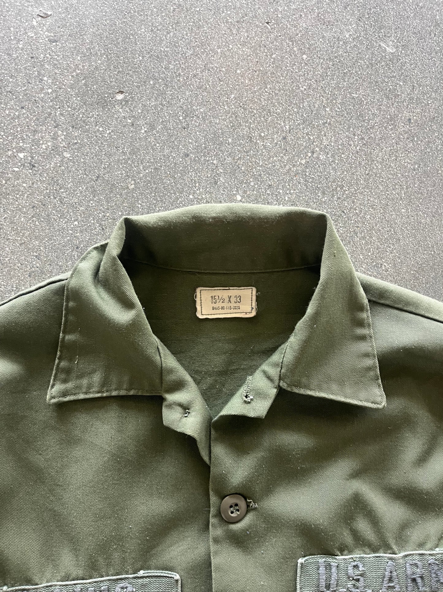 80’S U.S. ARMY MILITARY GREEN TWILL CHORE JACKET - L