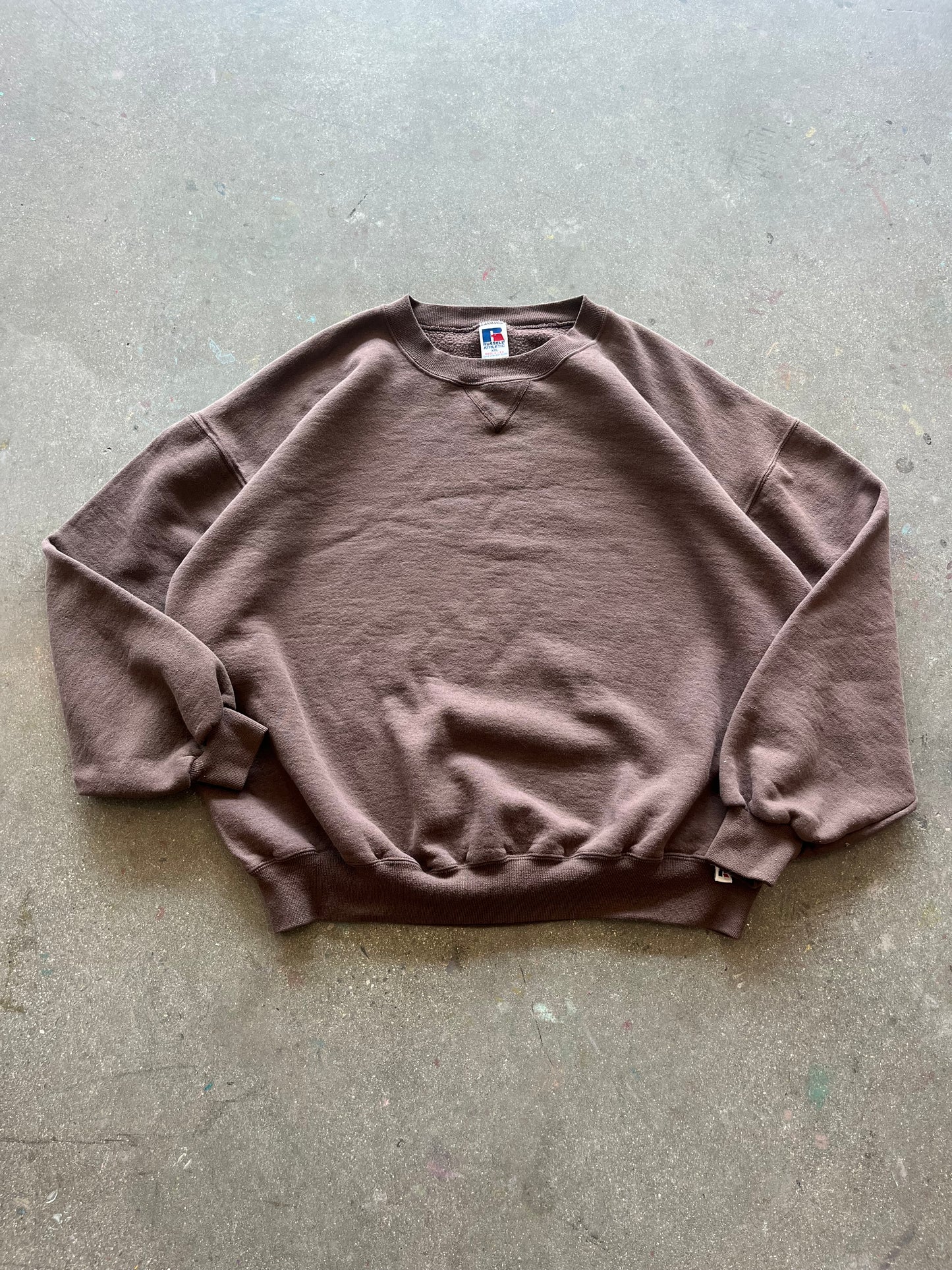 90’S CHOCOLATE BROWN RUSSELL CREWNECK - BOXY XL/XXL