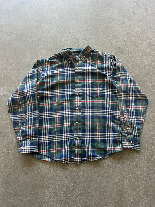 80’S ANDOVER MULTI COLORED WOVEN FLANNEL - BOXY M/L