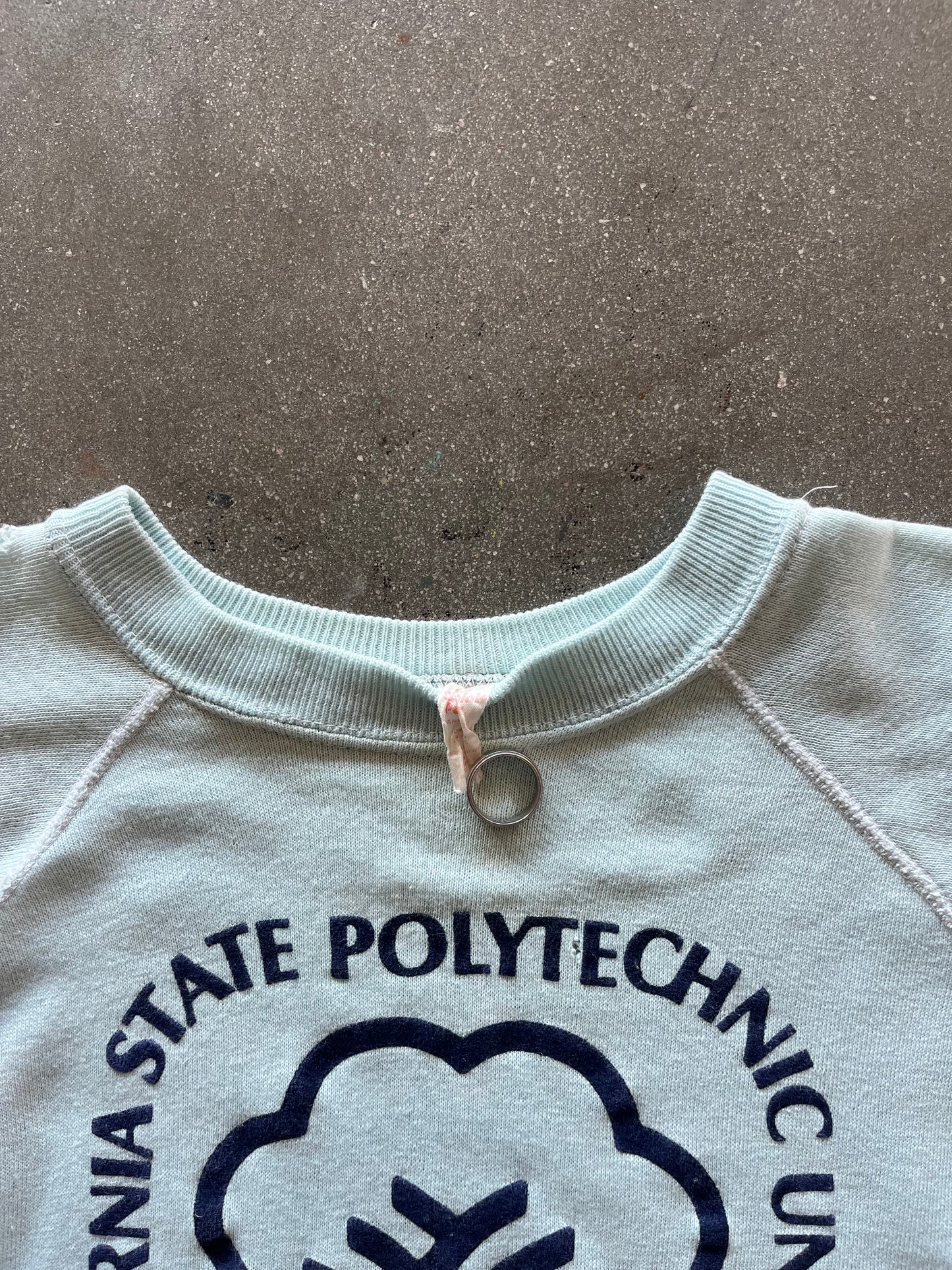 70’S FADED TEAL “CAL POLY POMONA” RAGLAN - BOXY L