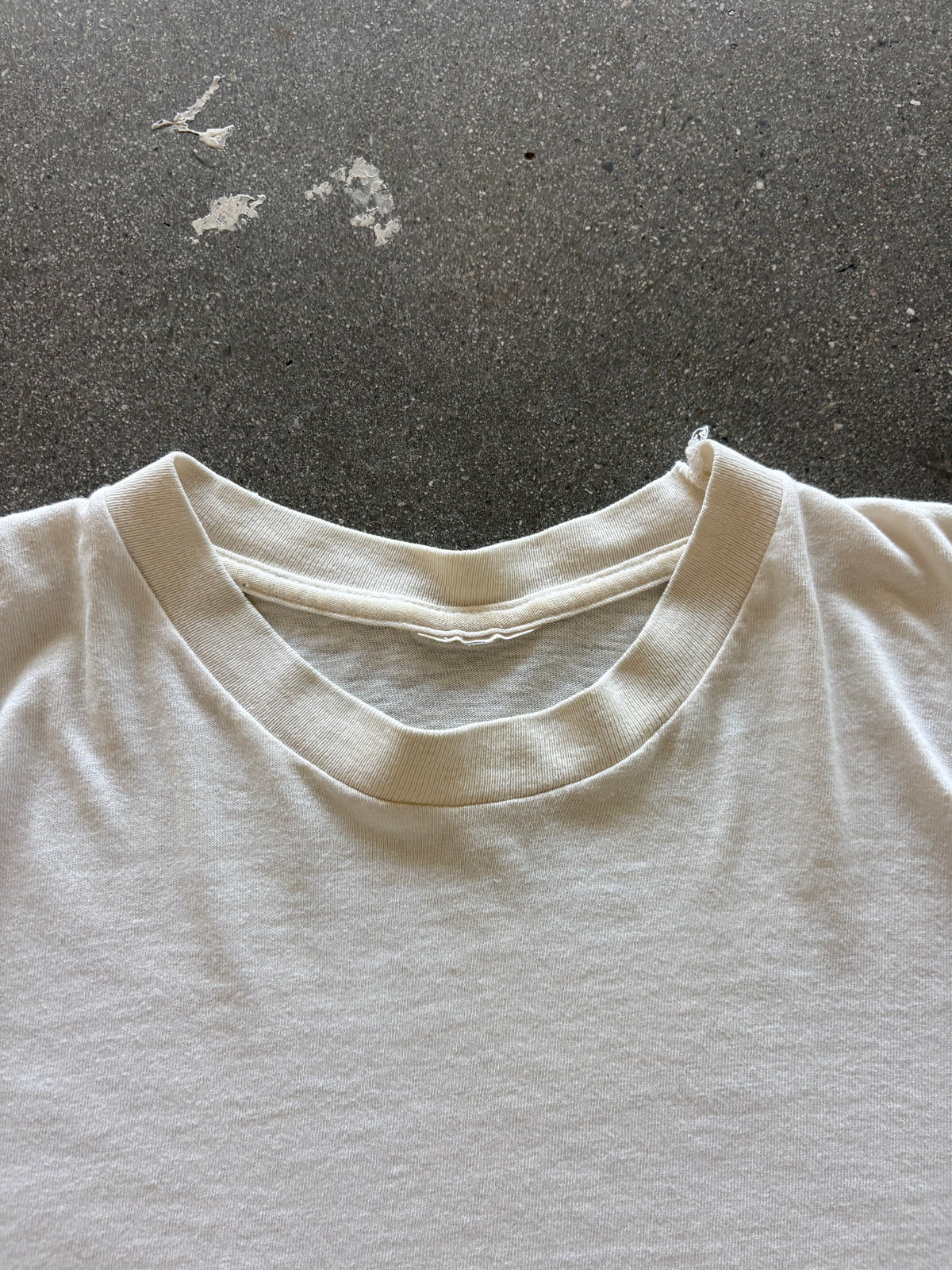 80’S WHITE SINGLE STITCH LONGSLEEVE - S
