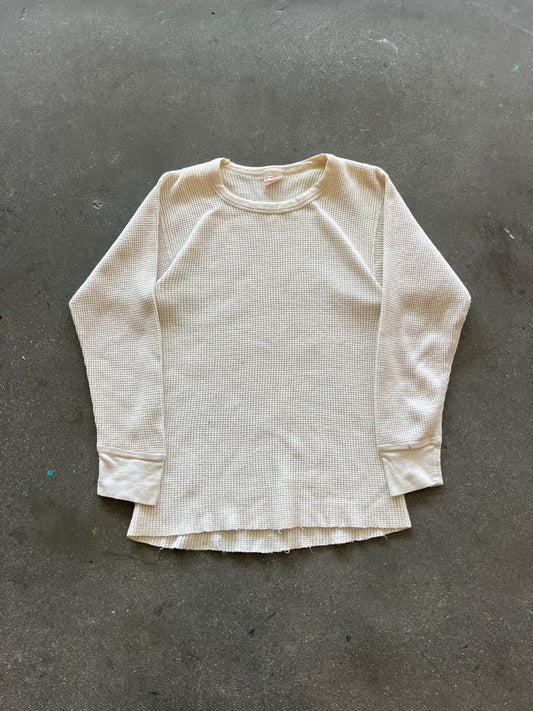 60’S SEARS CREAM WAFFLE THERMAL - M