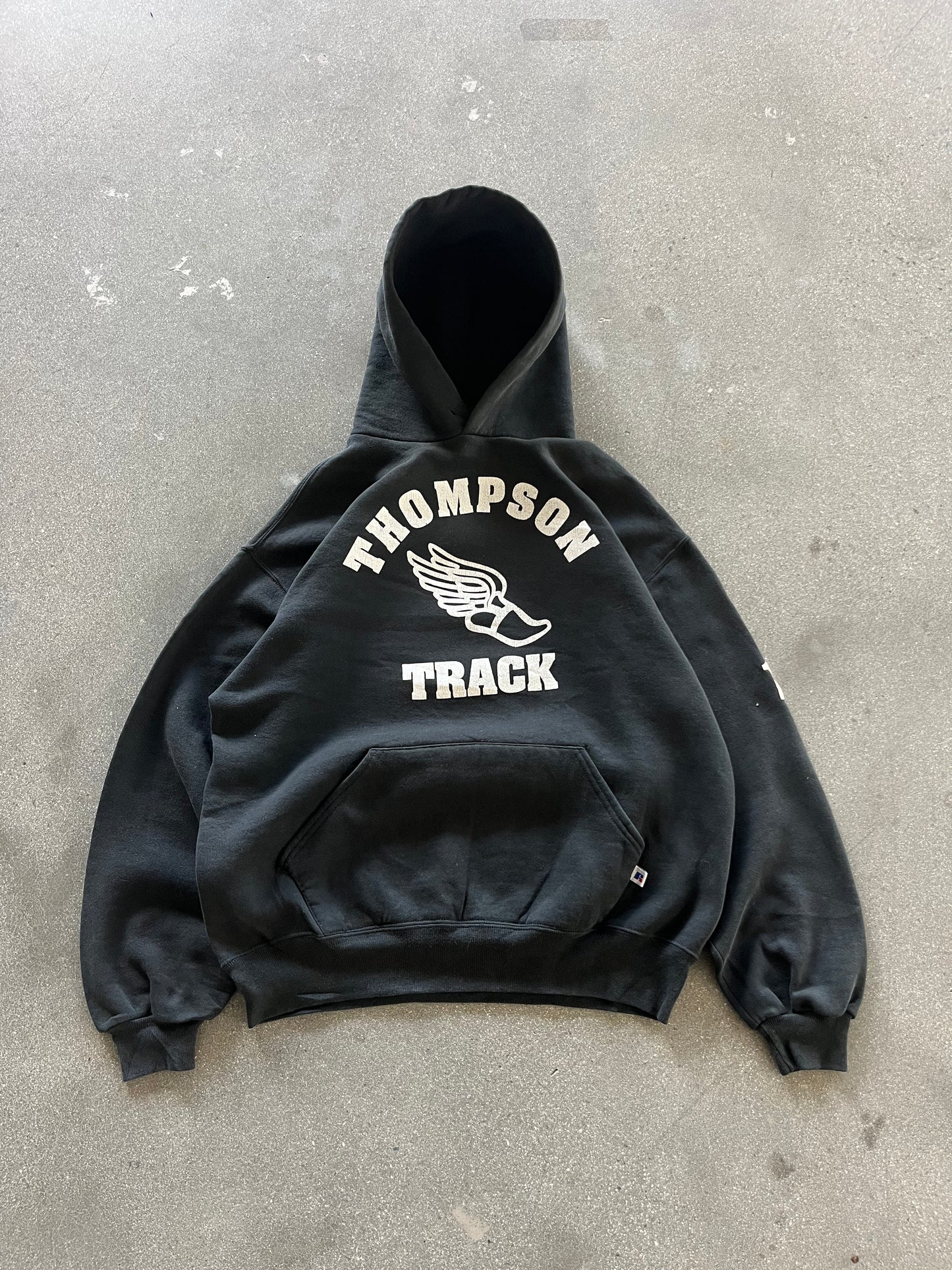 90’S RUSSELL ATHLETIC “THOMPSON TRACK” HOODIE - BOXY L