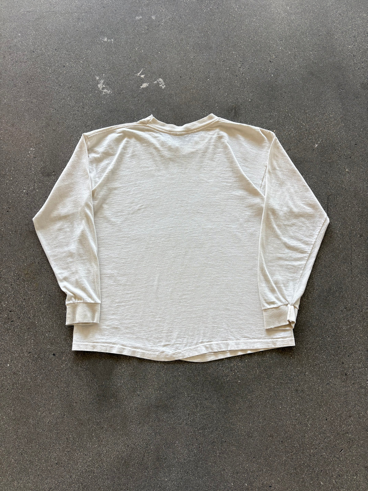 80’S WHITE SINGLE STITCH LONGSLEEVE - S