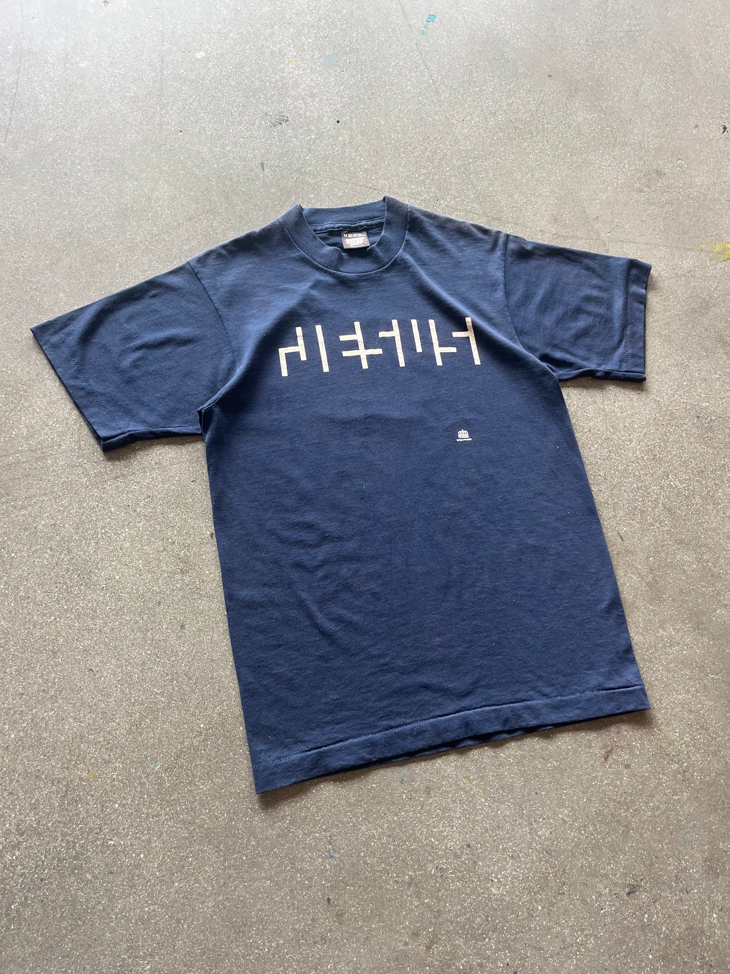 90’S NAVY “JESUS” SPELLOUT TEE - M