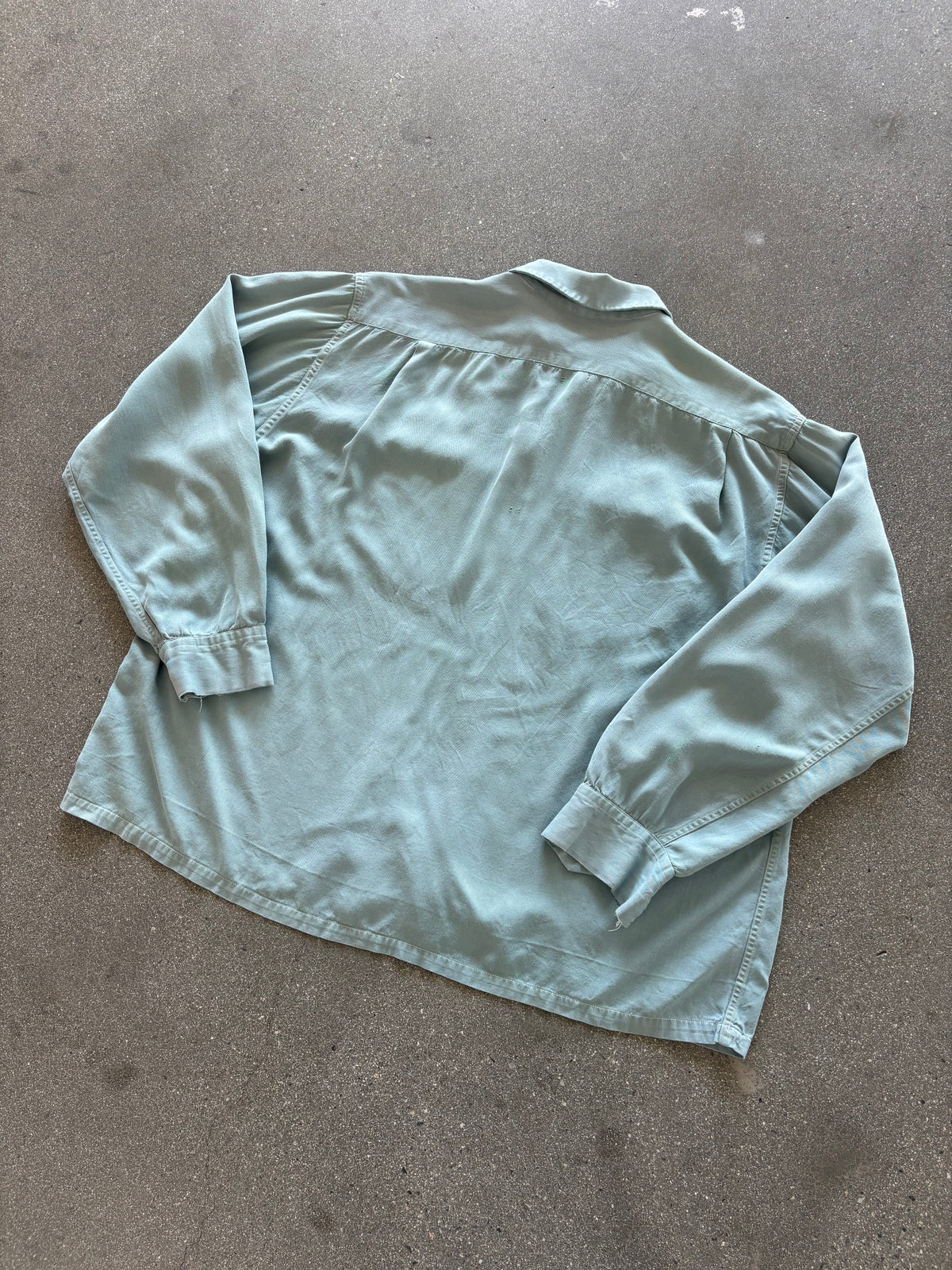 50’S MINT GREEN BOXY GABARDINE BUTTON UP - BOXY M