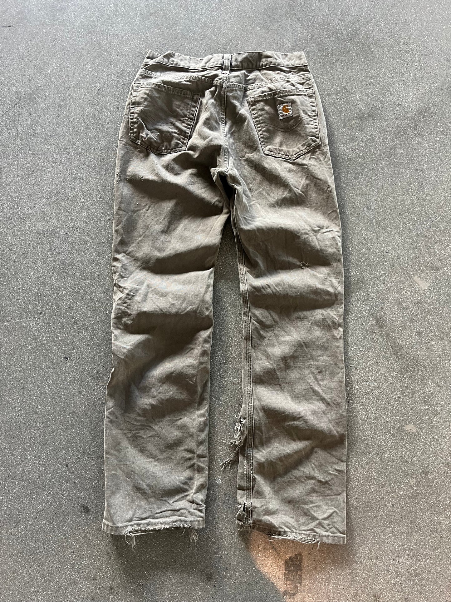 90’S DISTRESSED KHAKI BROWN CARHARTT PANTS - 30