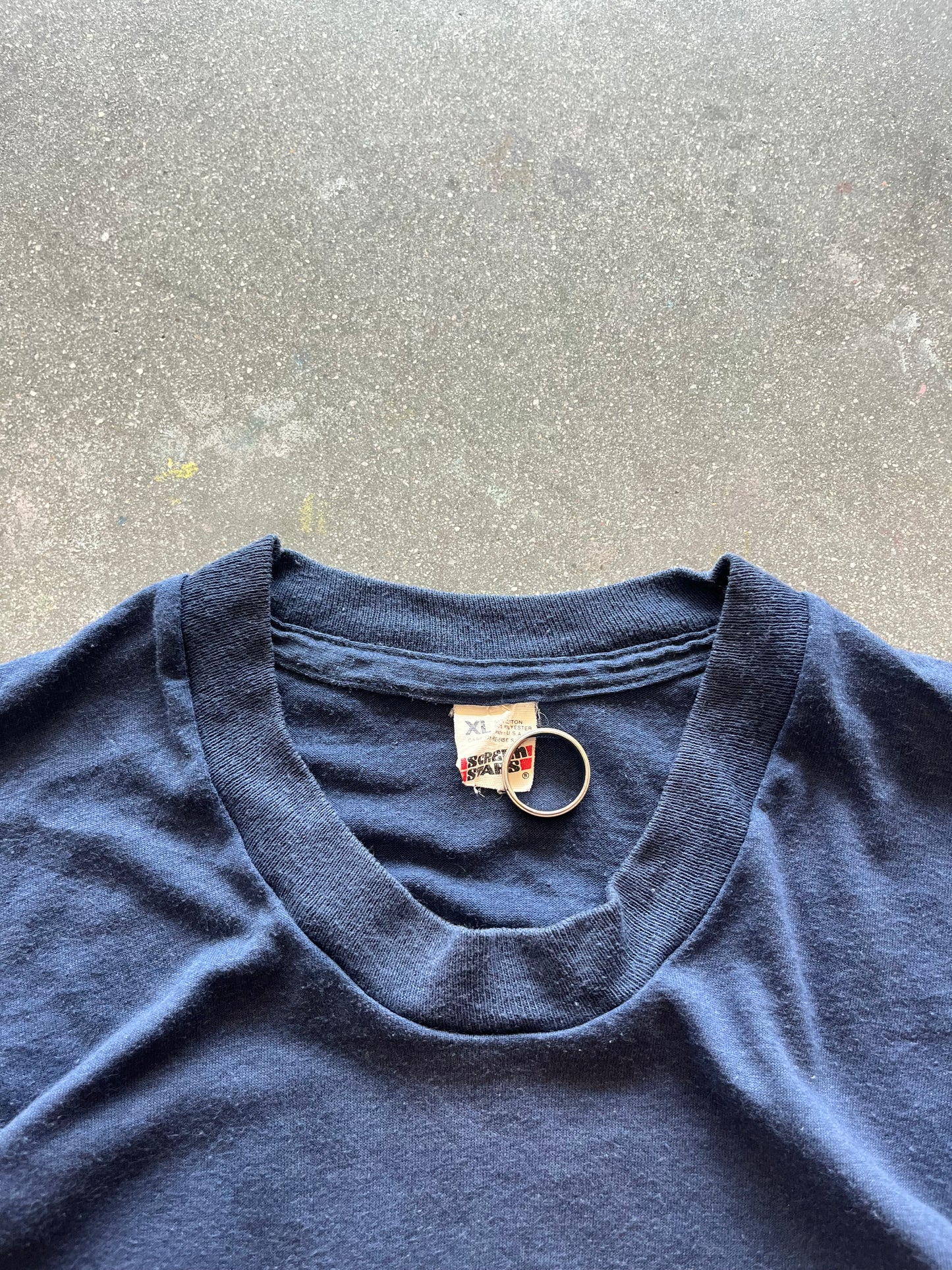 80’S NAVY BLUE “ARMA” TEE - L