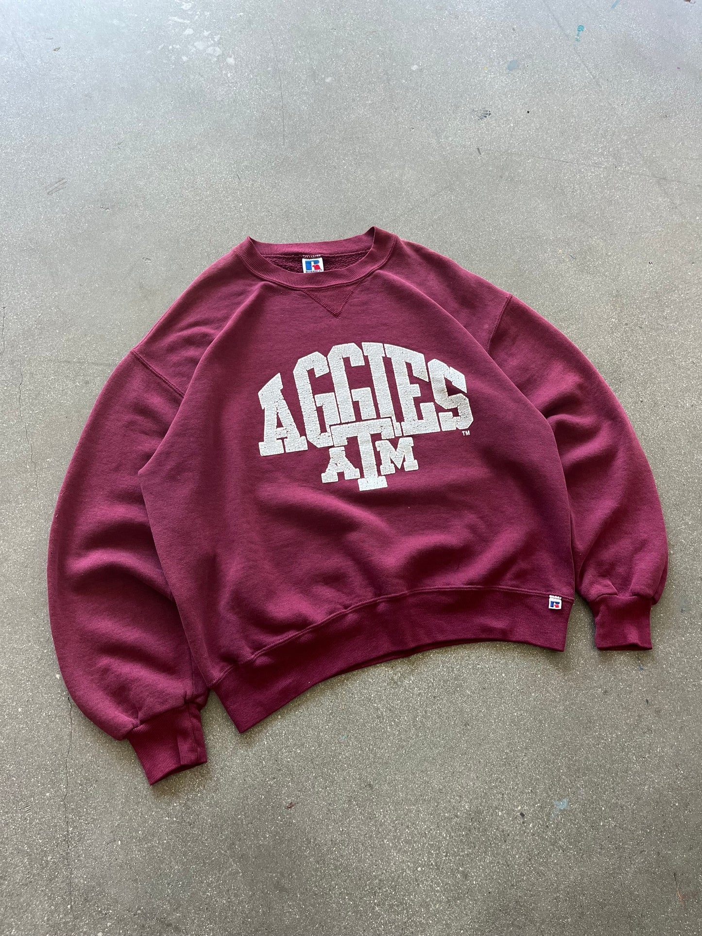 90’S SUNFADED “TEXAS A&M” RUSSELL CREWNECK - BOXY L