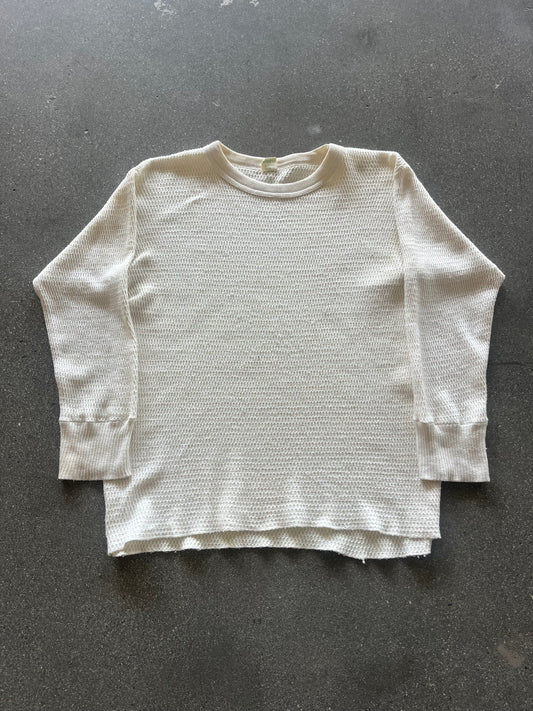 70’S CREAM HANES WAFFLE THERMAL - S/M