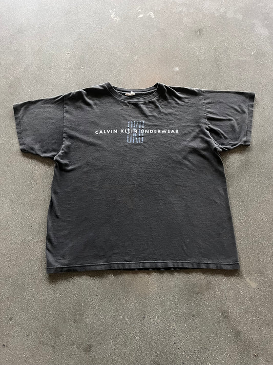 90’S FADED “CALVIN KLIEN UNDERWEAR” TEE - BOXY L