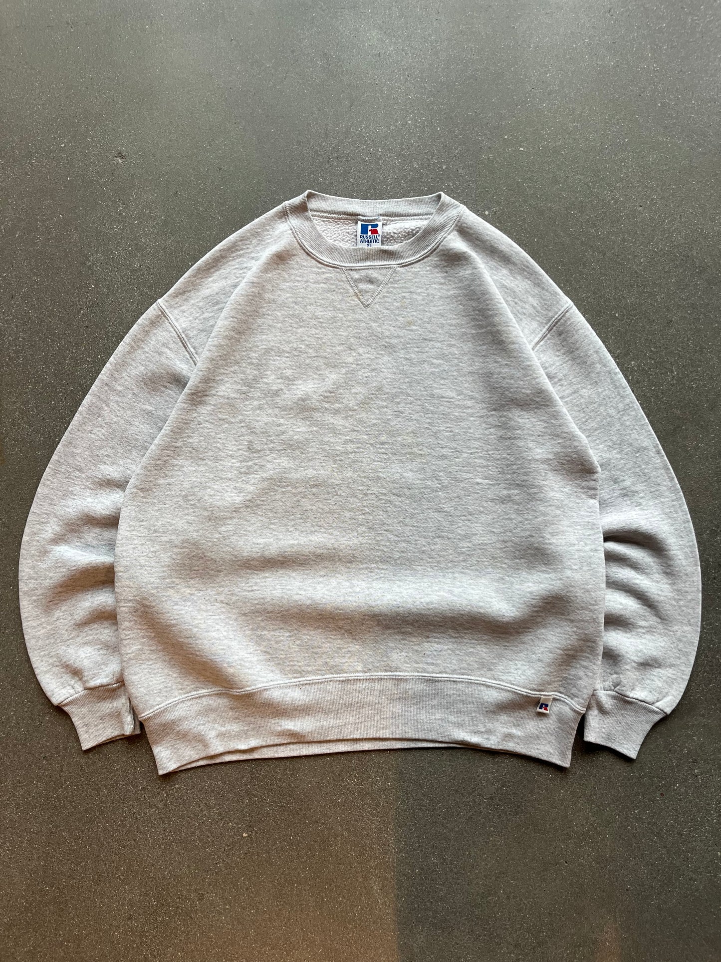 90’S HEATHER GRAY RUSSELL CREWNECK - BOXY L