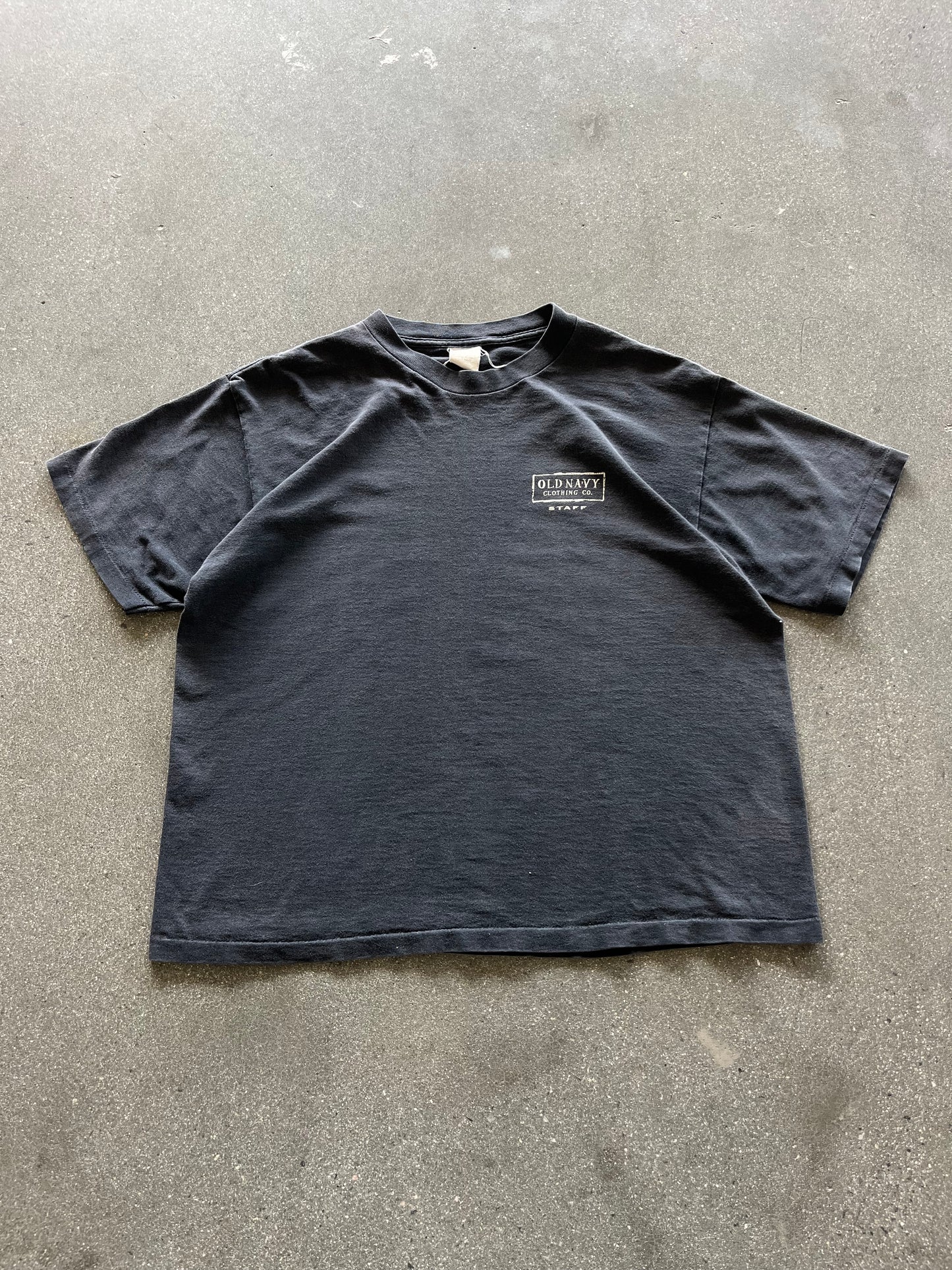 90’S FADED “OLD NAVY STAFF” TEE - BOXY L