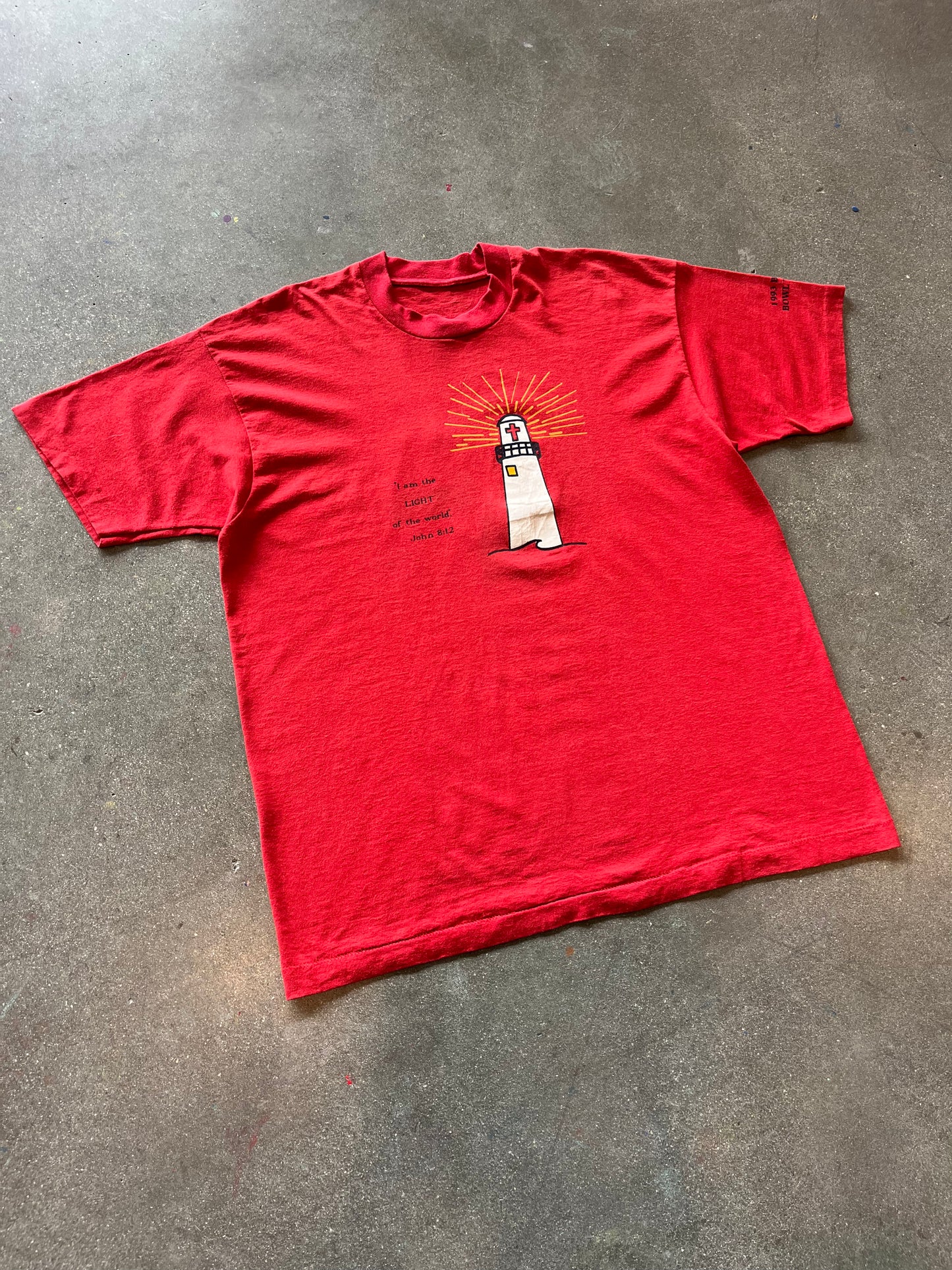90’S “I AM THE LIGHT OF THIS WORLD” BIBLE VERSE TEE - XL