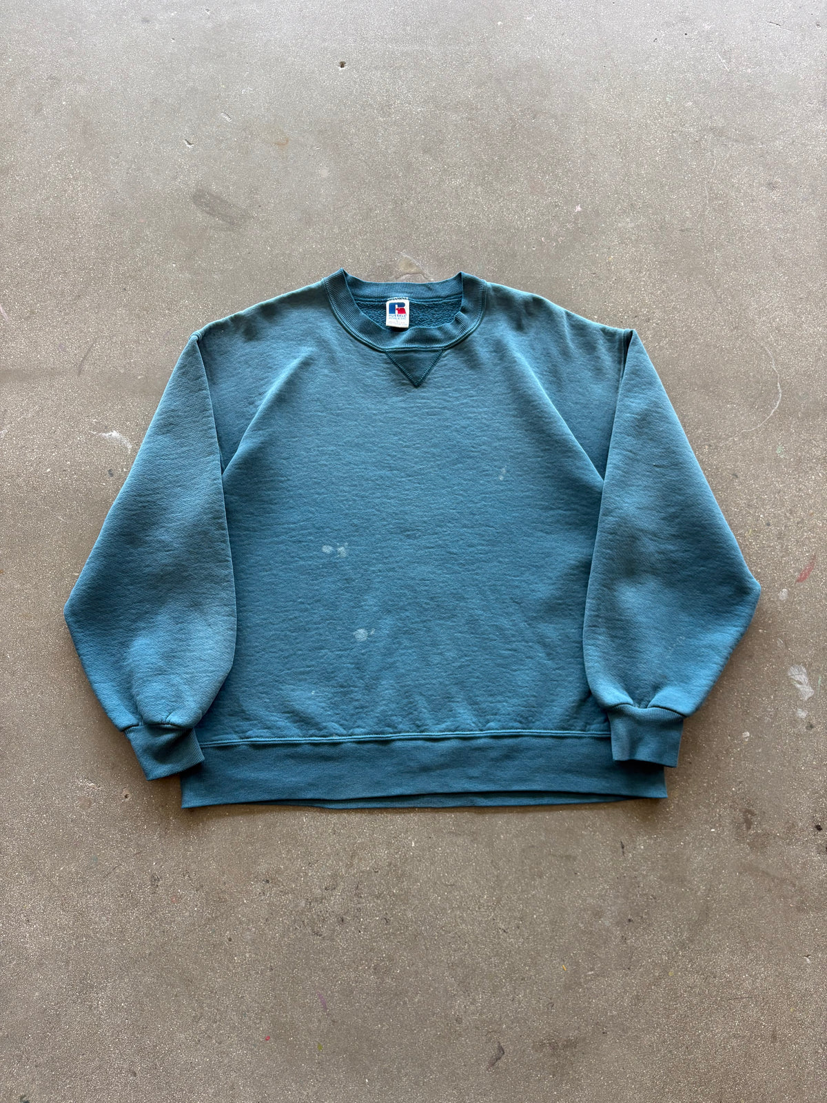90'S SEAFOAM GREEN RUSSELL CREWNECK - L
