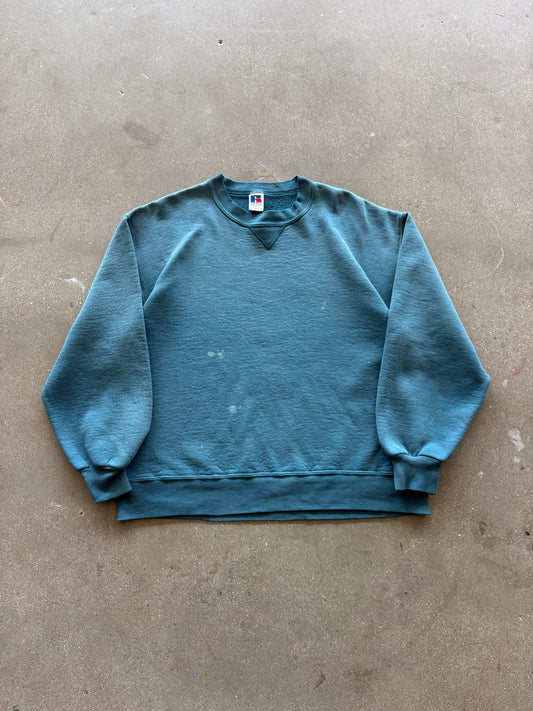 90'S SEAFOAM GREEN RUSSELL CREWNECK - L