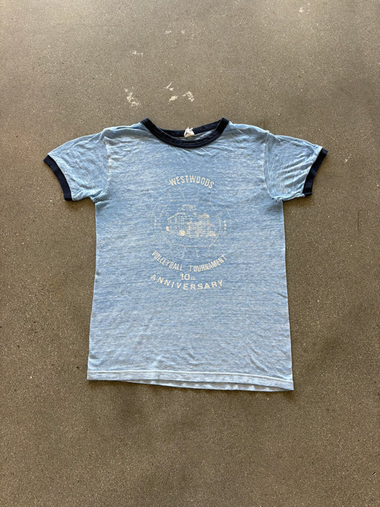 80'S PAPER THIN "WESTWOOD VOLLEYBALL" RINGER TEE - S/M