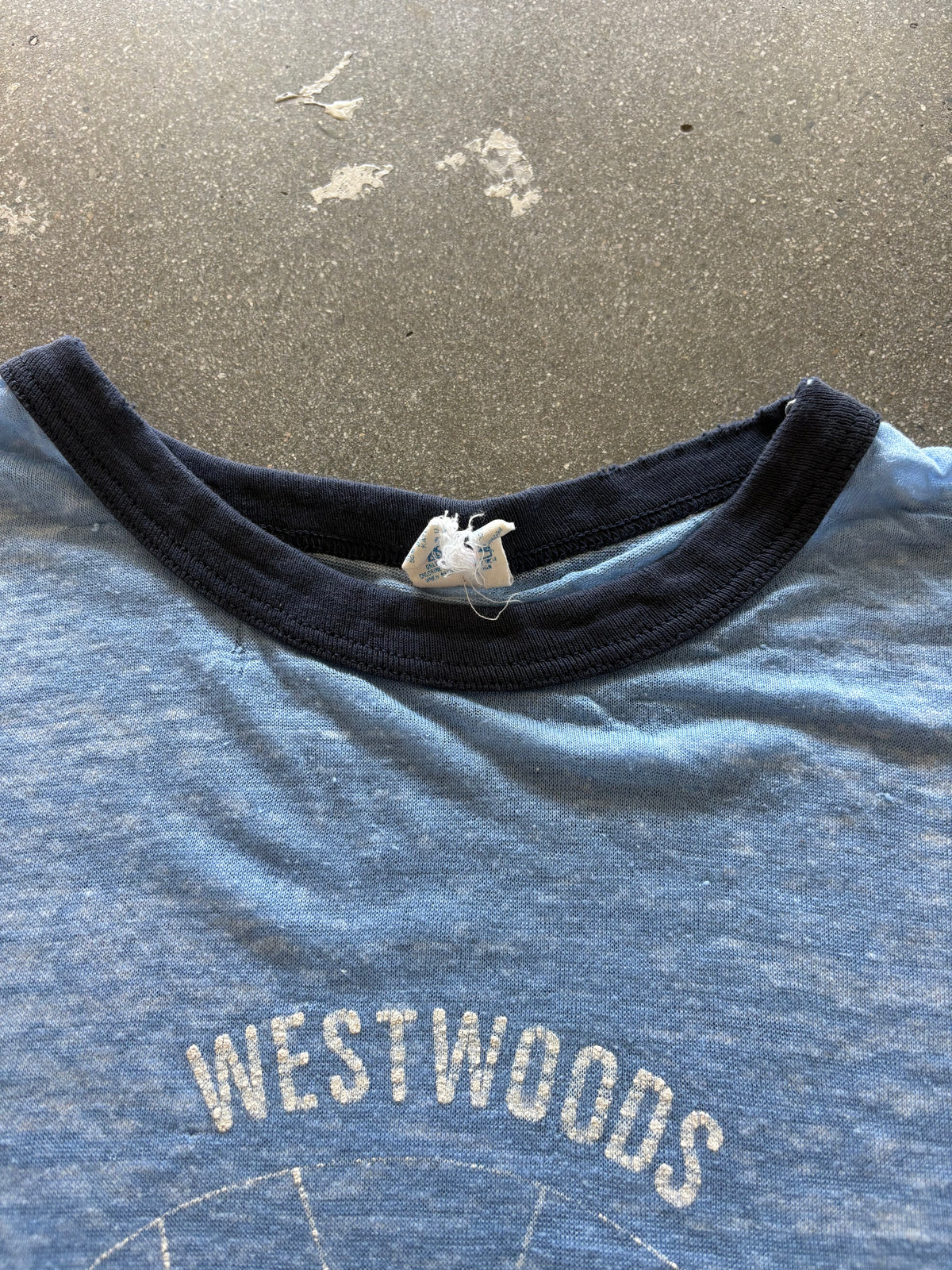 80'S PAPER THIN "WESTWOOD VOLLEYBALL" RINGER TEE - S/M