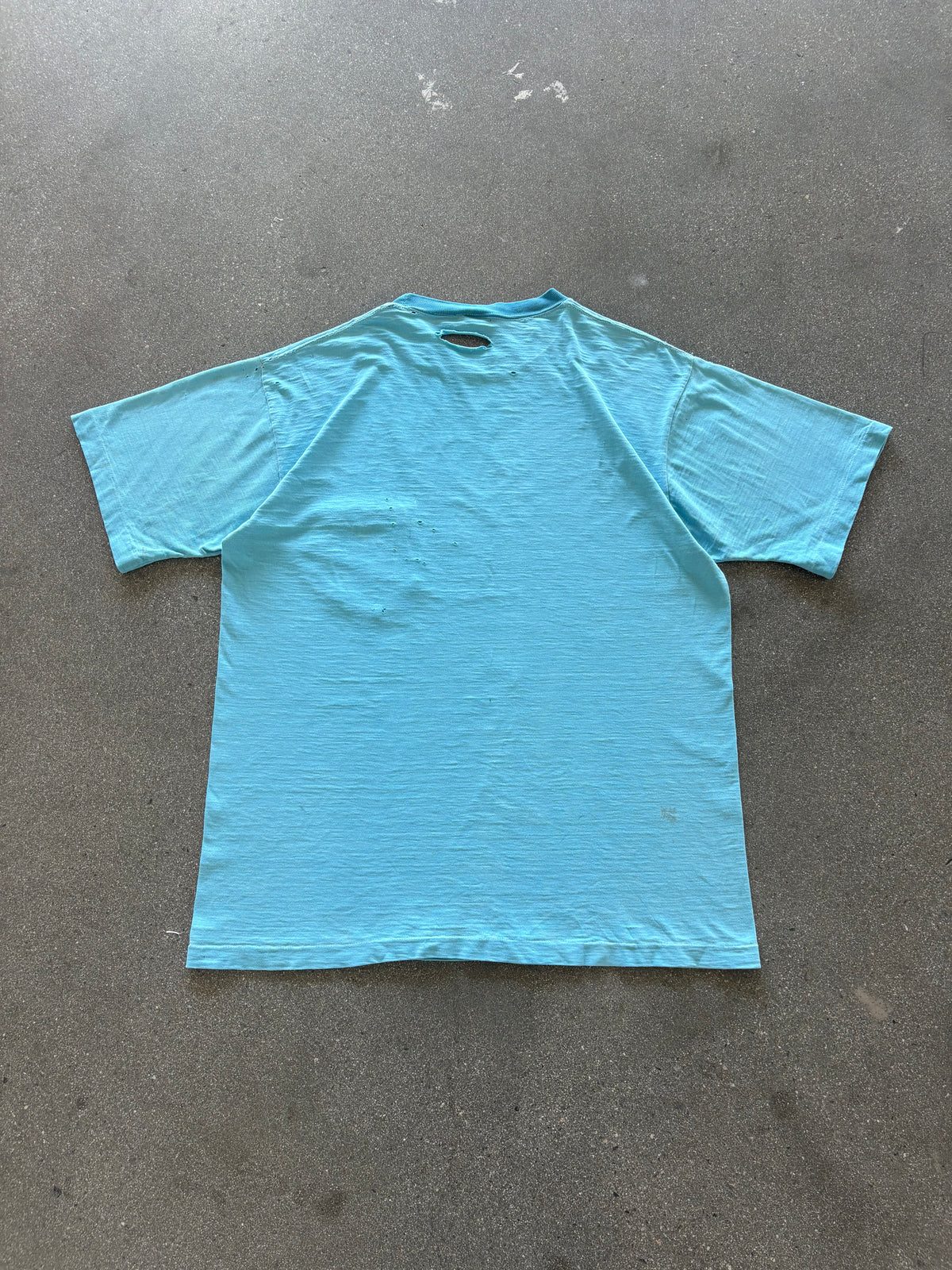 70'S THRASHED TOWNCRAFT BABY BLUE POCKET TEE - L/XL