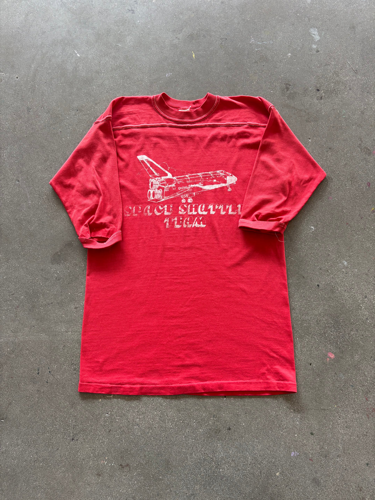 80'S RED "SPACE SHUTTLE" HALF SLEEVE JERSEY - M/L