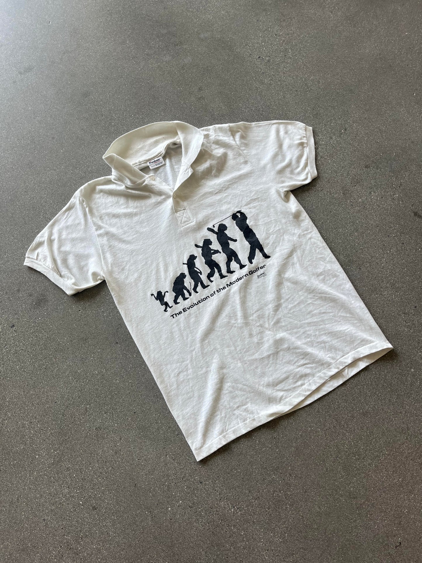 90'S "THE EVOLUTION OF THE MODERN GOLFER" SHIRT - L