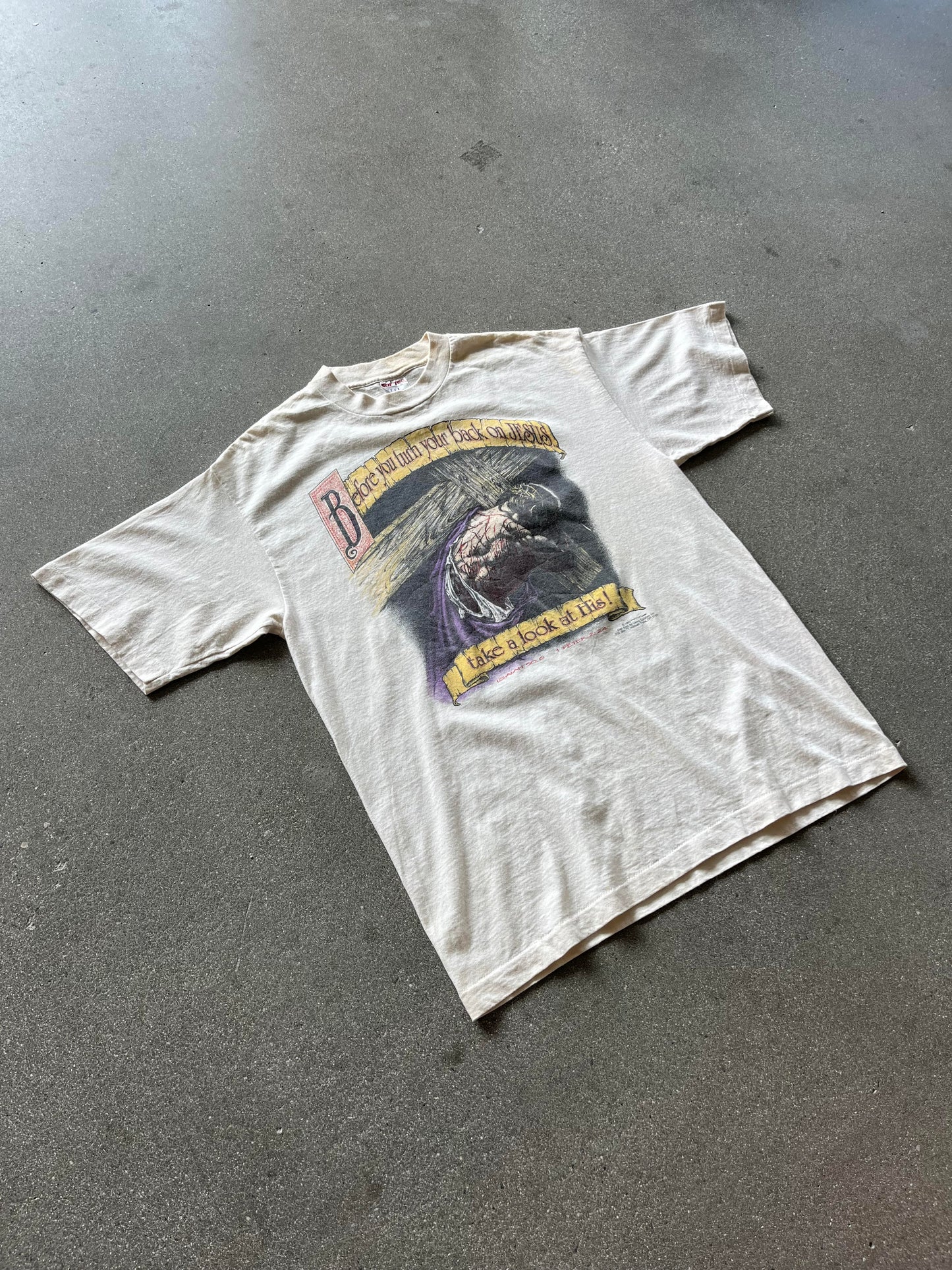 90'S "BEFORE YOU TURN YOUR BACK ON JESUS" TEE - XL