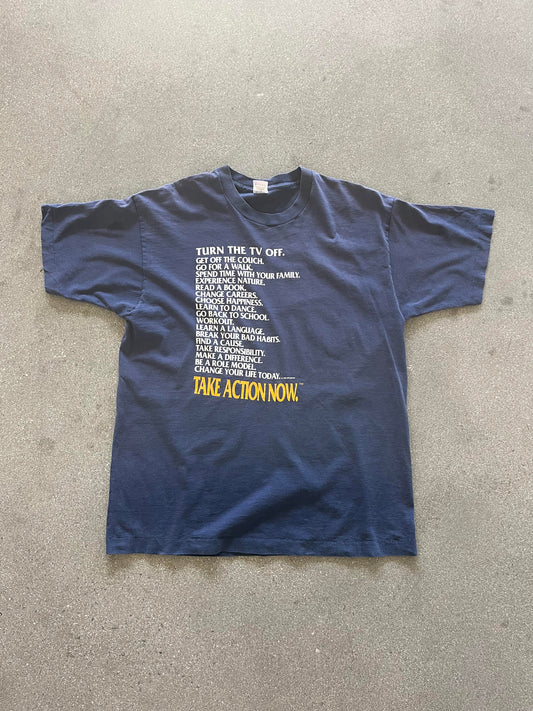 90'S "TAKE ACTION NOW" TEE - L/XL